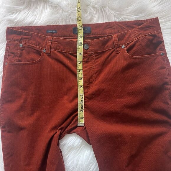 Talbot's Stretch Corduroy Straight Leg Pants 16 Burnt Orange Supersoft Career - Picture 5 of 9